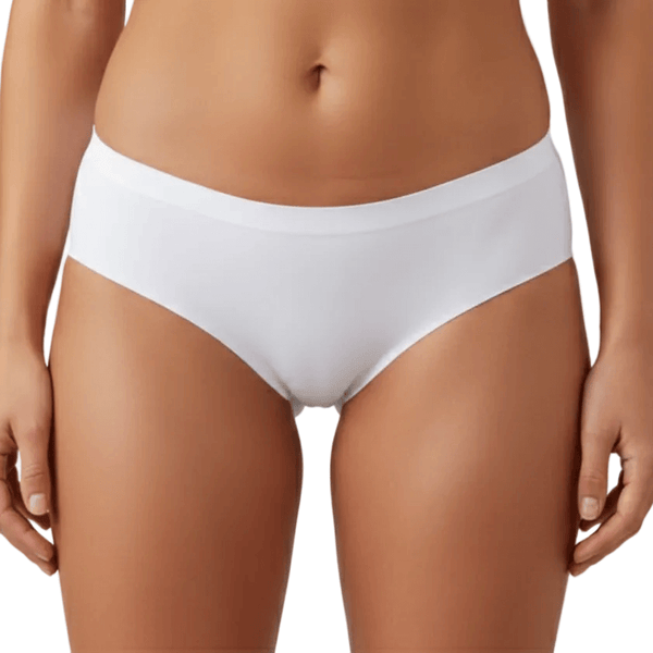 Slip intimo donna bianco in cotone modal elasticizzato con bordi a taglio laser