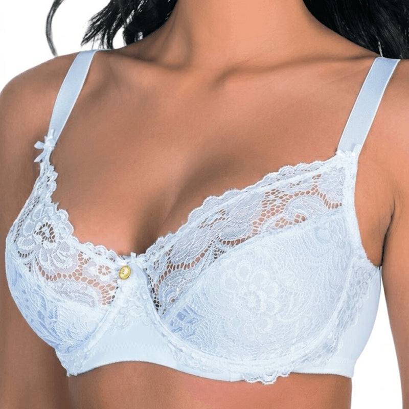 Aris Reggiseno Bianco Donna Balconcino Push-Up in Pizzo Coppa C | Chiara