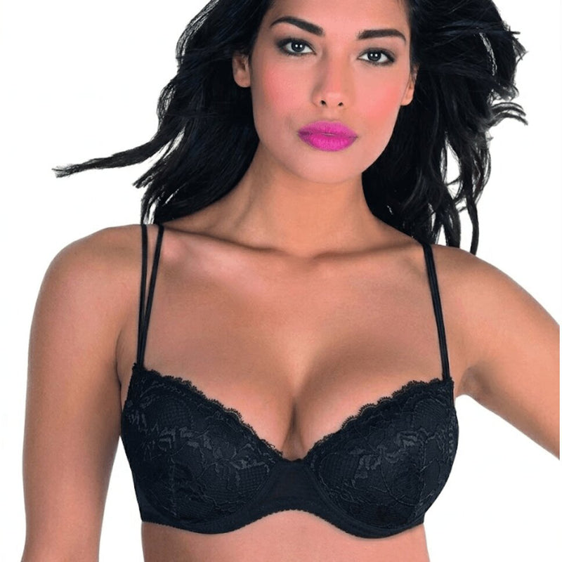 Aris Reggiseno Nero Donna Balconcino in Pizzo Coppa C | Martina