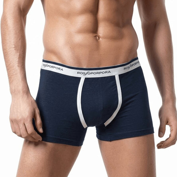 Glorius Boxer Uomo Cotone Elasticizzato - Confezione Da 3 Pezzi Tinta Unita - Bianco, Grigio, Nero, Blu - Intimo Comfort