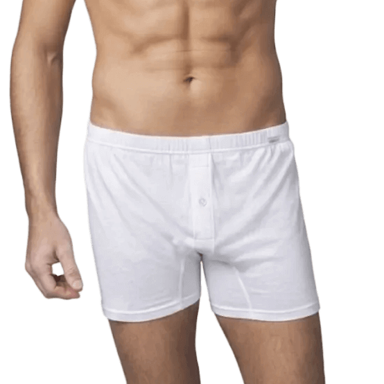 Boxer bianco uomo in 100% cotone jersey filo di Scozia Nottingham Art. 12930