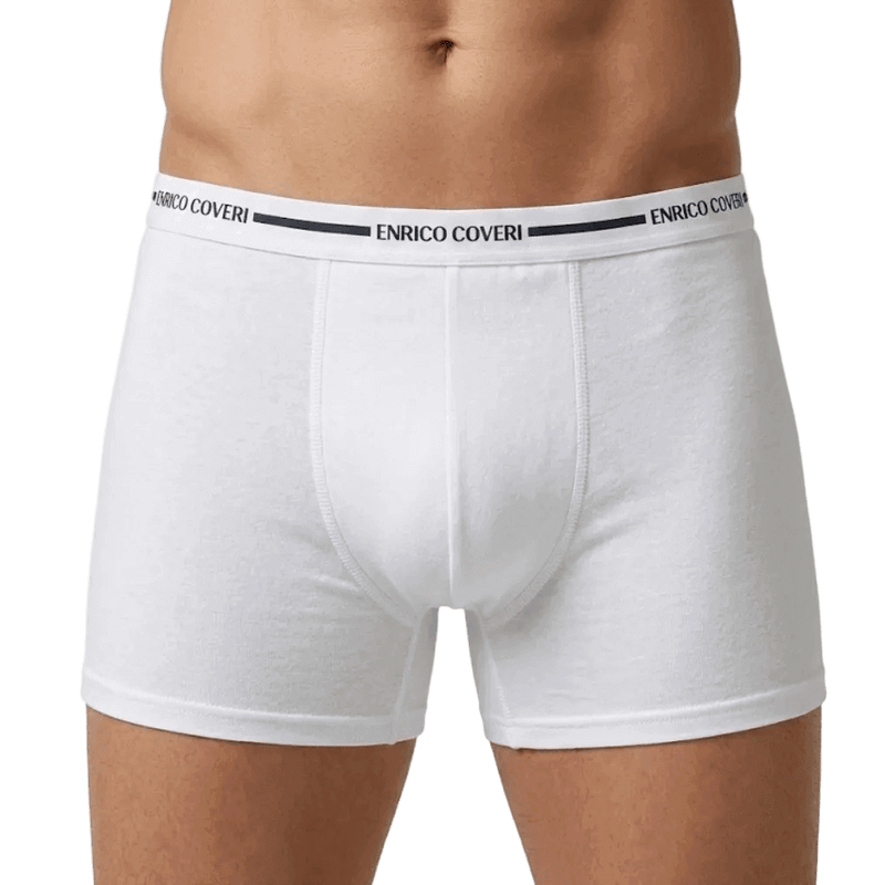 Boxer uomo bianco intimo cotone elasticizzato Enrico Coveri 1000