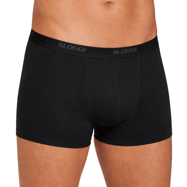 Boxer uomo nero in cotone elasticizzato Sloggi Basic Short