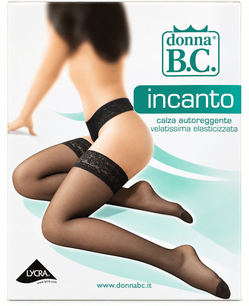 Calza Autoreggente Donna B.C. Incanto Velatissima Elasticizzata con Bordo in Pizzo