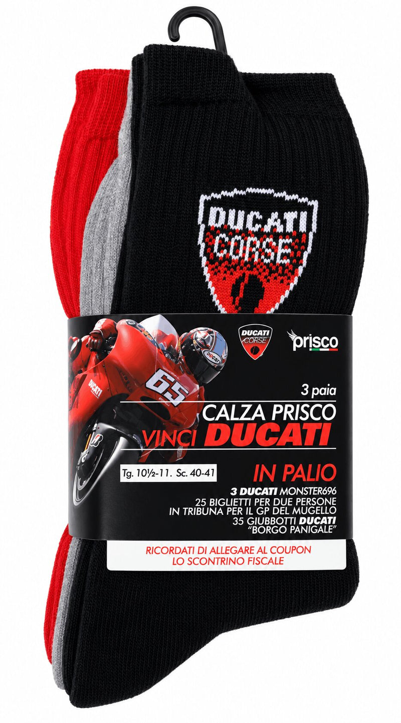 Calza Corta Uomo Ducati by Prisco in Spugna Resistente - Confezione 3 Paia