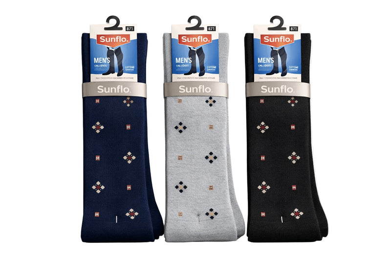 Calze Lunghe Uomo Sunflo 871 in Caldo Cotone Fantasia