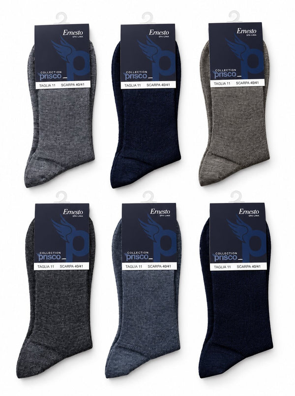 Calze Uomo Corte Prisco Ernesto in Lana 50% a Costina 