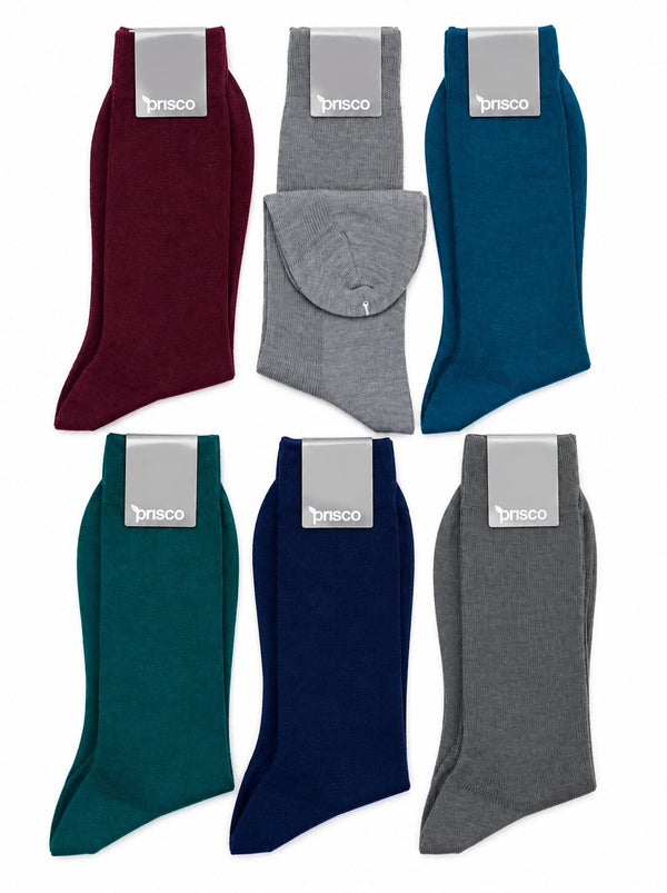 Calze Uomo Corte Prisco Personal in lana 80% a microcostina - Confezione 6 Paia