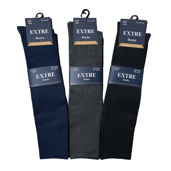 Calze uomo alte caldo cotone tinta unita Extre 1590