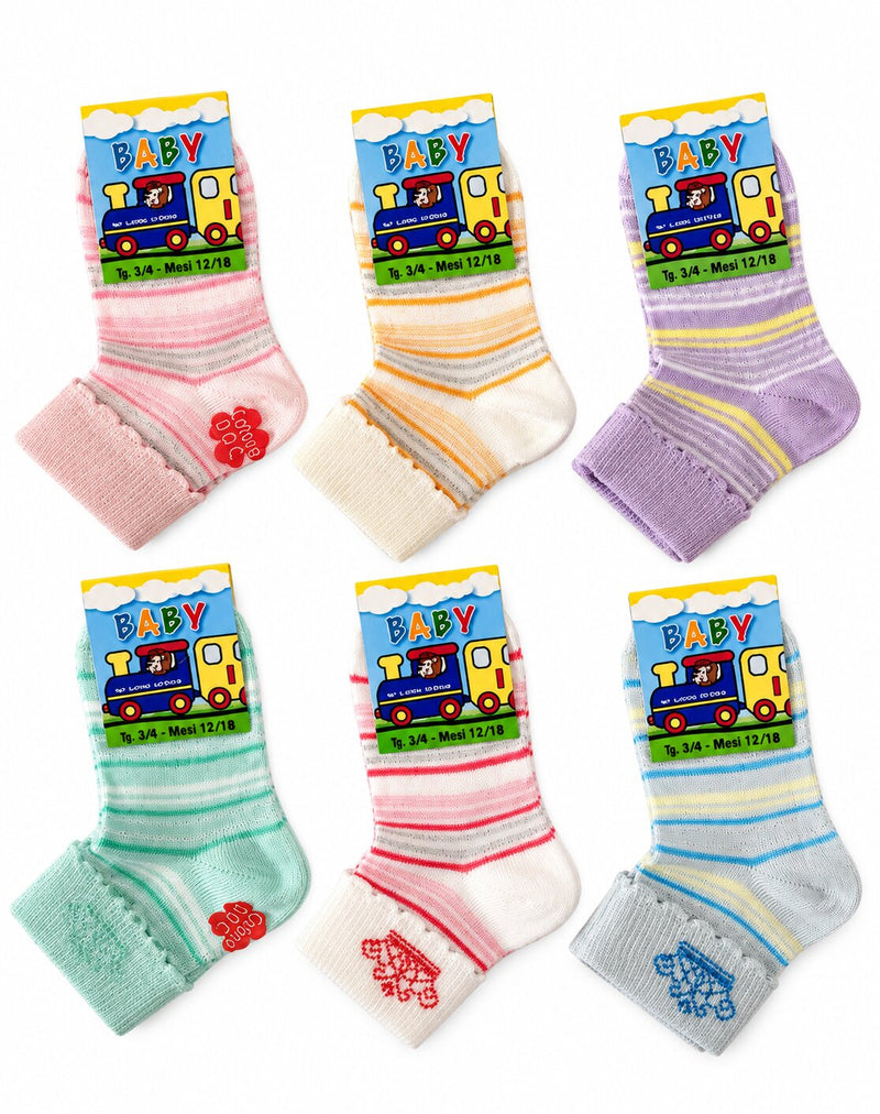 Calzini Baby Neonata Corti Leon D’Oro 399 in Cotone 100%