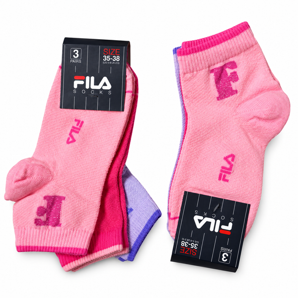 Calzini Corti Donna Fila 9301 in cotone sport - Confezione 3 Paia