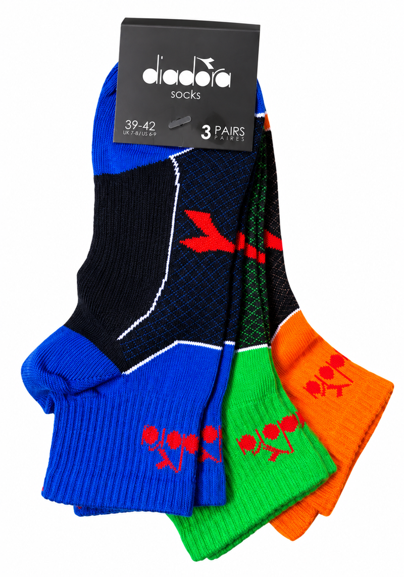 Calzini Corti Tecnici Sportivi Unisex Diadora 1221 con compressioni - Confezione 3 Paia