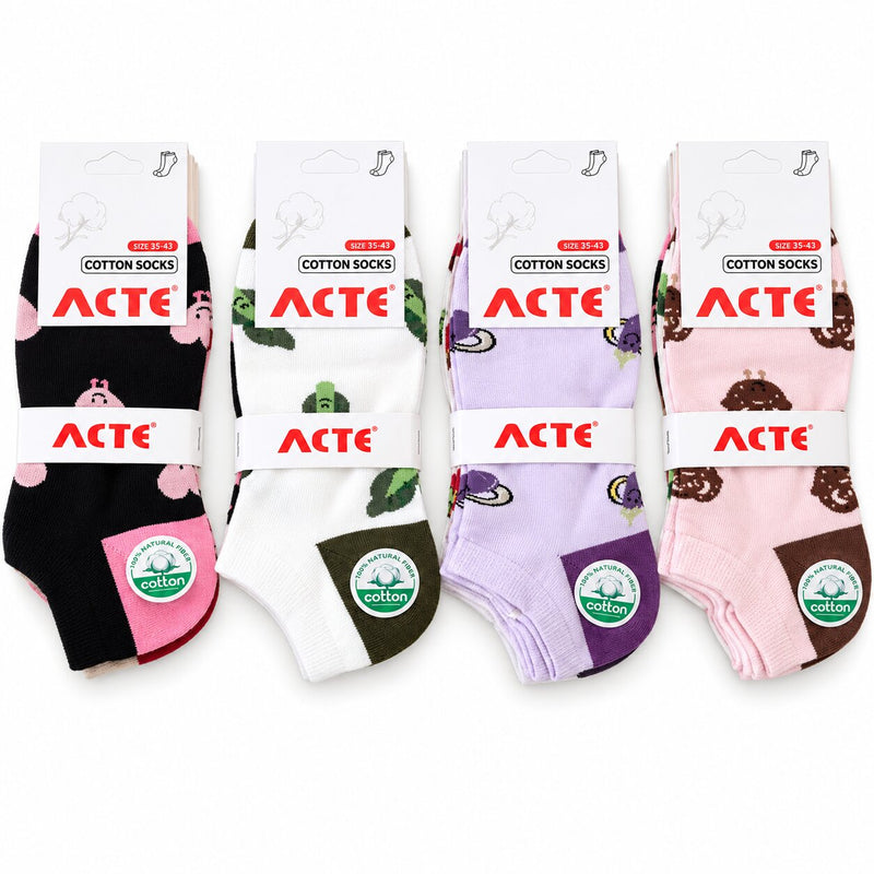 Calzini Donna Corti Minicalza Acte 7702/27 in cotone elasticizzato