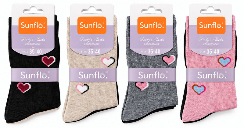 Calzini Donna Corti SUNFLO 750/5 in Caldo Cotone Invernale