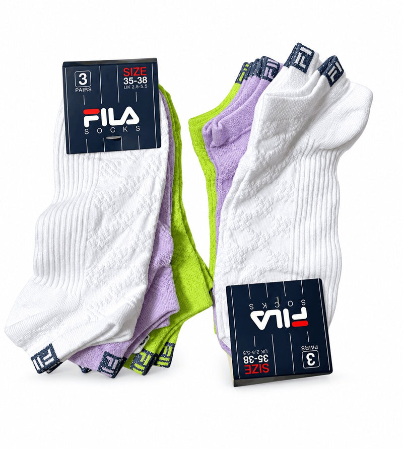 Calzini Donna Corti Sport Fila 9307 in Cotone Elasticizzato - Confezione 3 Paia