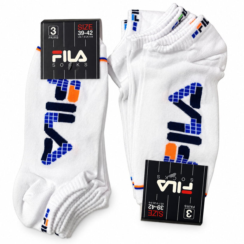 Calzini Fantasmini Unisex Sport Fila 1213 bianchi - Confezione 3 Paia