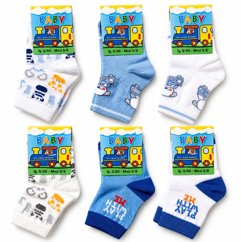 Calzini Neonato Leon D'Oro 404 in cotone - Confezione 3 Paia