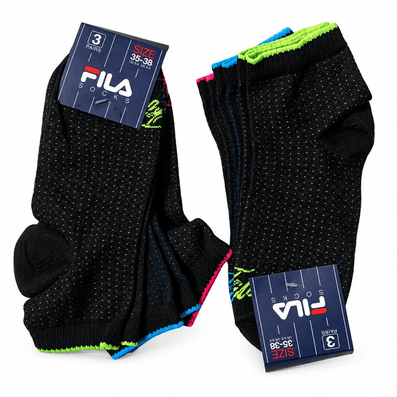Calzini donna corti sportivi Fila 9303 in cotone elasticizzato - Confezione 3 Paia