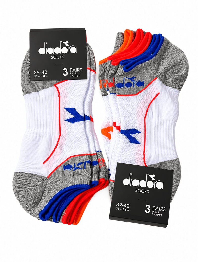 Calzino Corto Unisex Sport Diadora 1222 in Cotone Leggero - Confezione 3 Paia