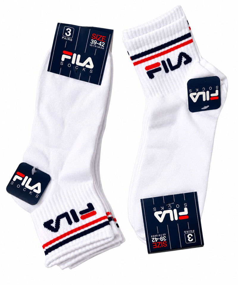 Calzino Corto Unisex Sport Fila 9398 in Cotone Leggero - Confezione 3 Paia