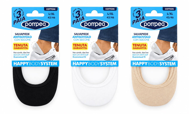 Calzino Fantasmino Unisex Pompea in Cotone con Silicone
