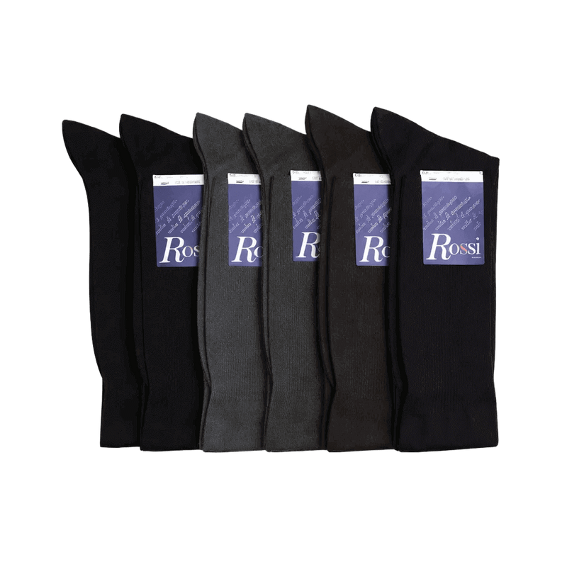 Calzino uomo assortito lungo in 100% cotone filo di Scozia Rossi Art. 490,