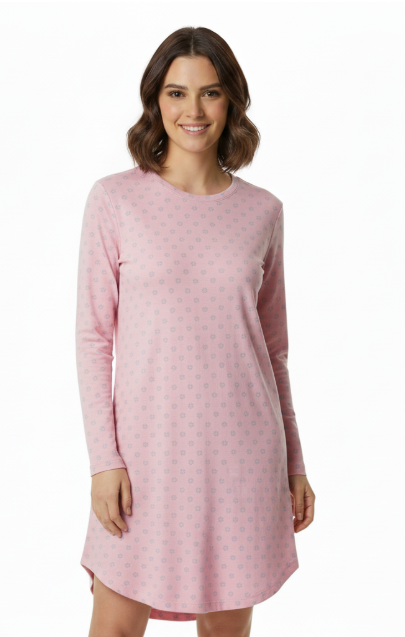 Camicia da Notte Donna Fila 4030 Girocollo a Stelle in Caldo Cotone