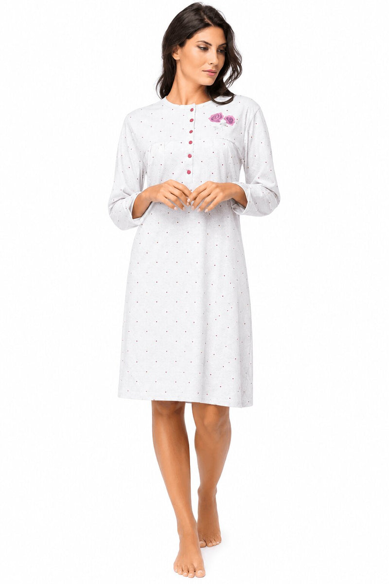 Camicia da Notte Donna Karelpiù 415 manica lunga in 100% cotone jersey