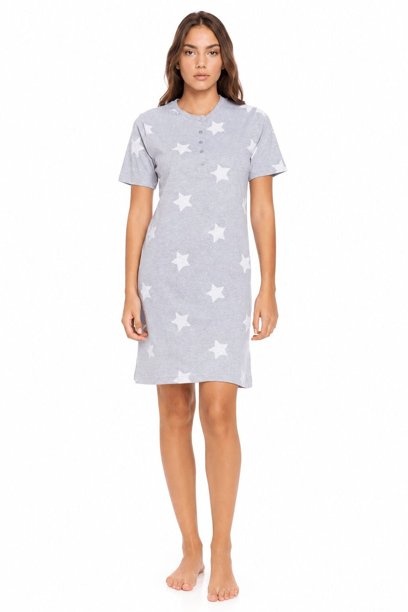 Camicia da Notte Donna Karelpiù 8105 Mezza Manica in Cotone Jersey