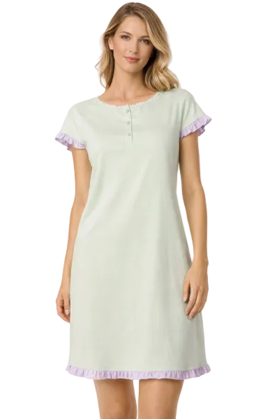 Camicia da Notte Donna Mezza Manica 100% Cotone Andra 8736 – Outlet