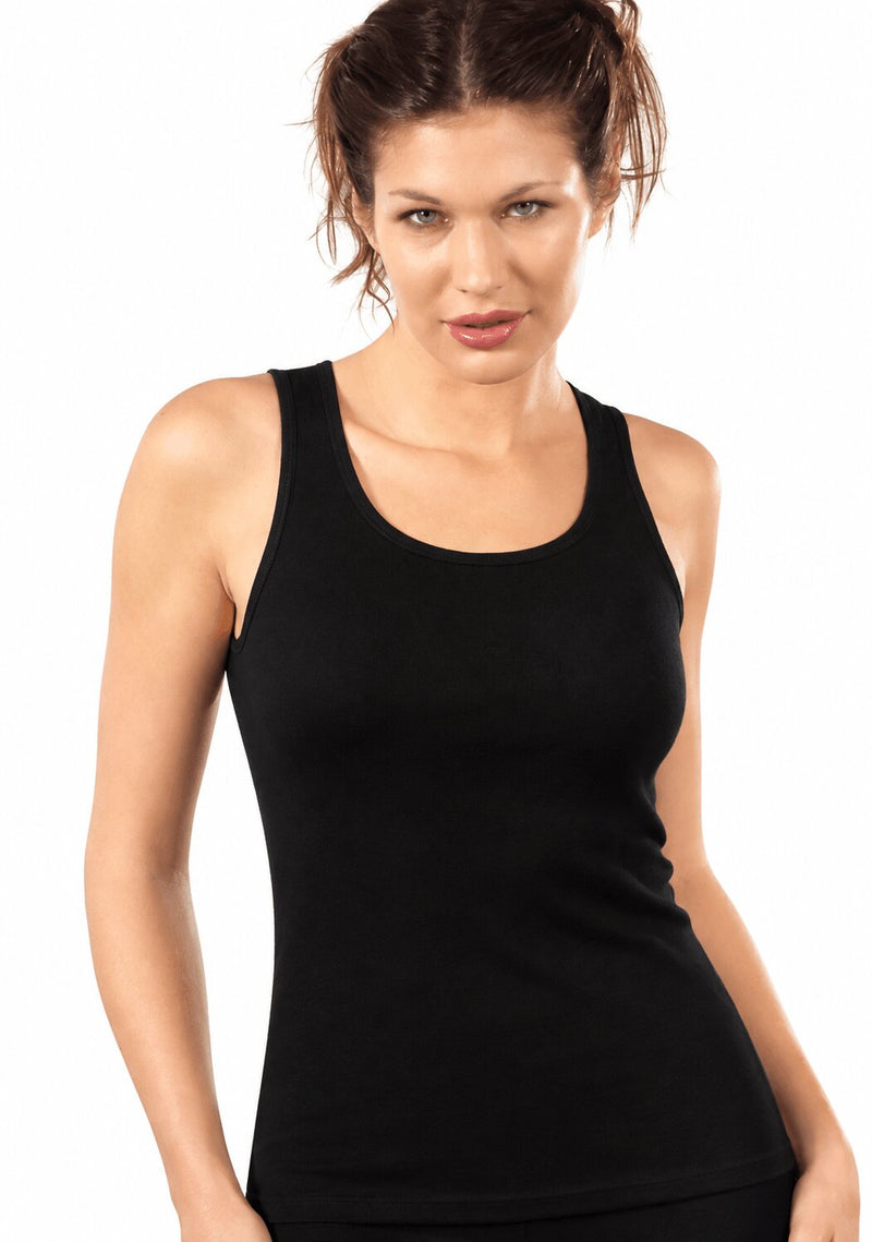 Canottiera Donna Mabrat 45 Spalla Larga in Cotone Felpato a Costina