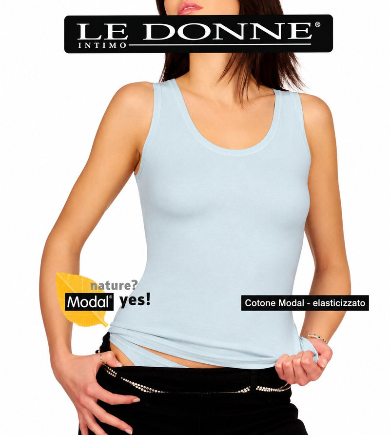 Canottiera Donna a Spalla Larga Nottingham 1073 in cotone modal nera