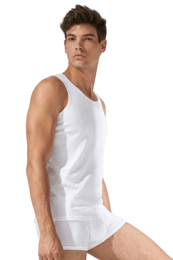 Canottiera uomo bianca intimo spalla larga cotone 100% Enrico Coveri ET1102