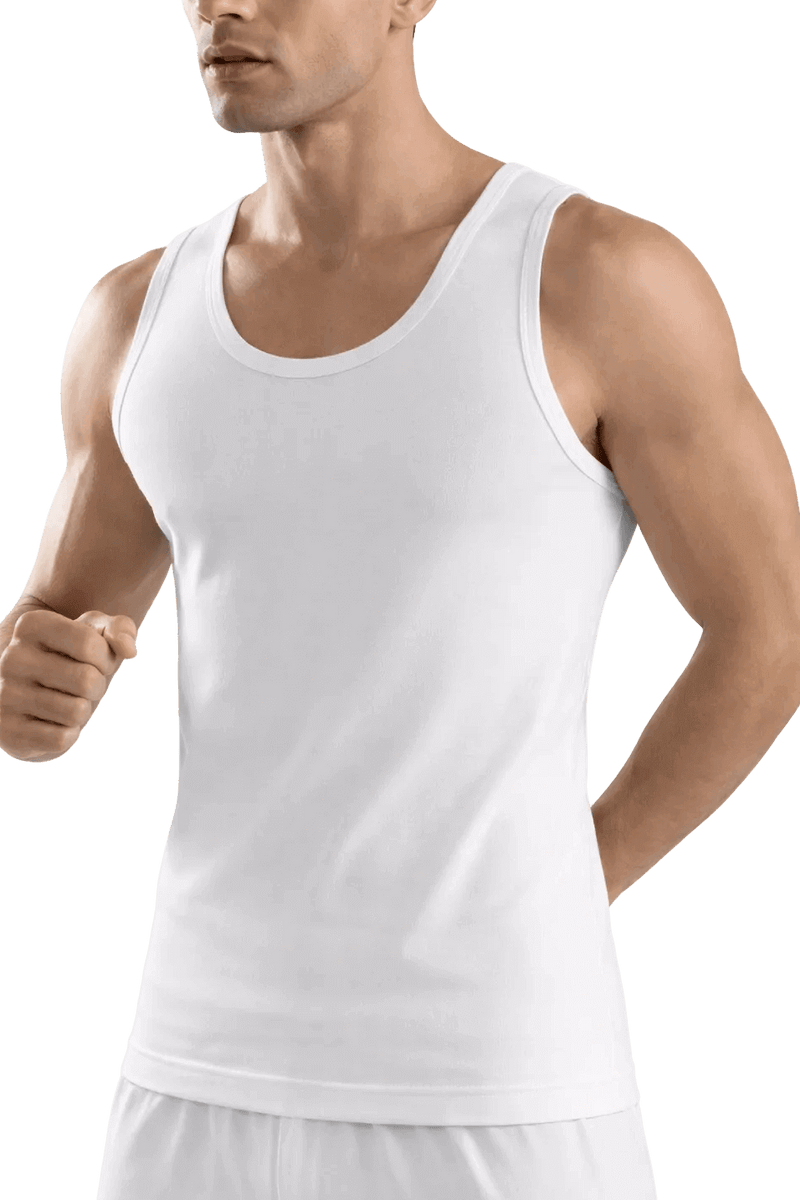 Canottiera uomo bianca intimo vogatore cotone jersey Cagi 1106