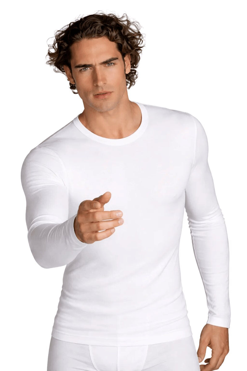 Ciesseti Maglia Uomo Girocollo Bianca Manica Lunga Art. 42016