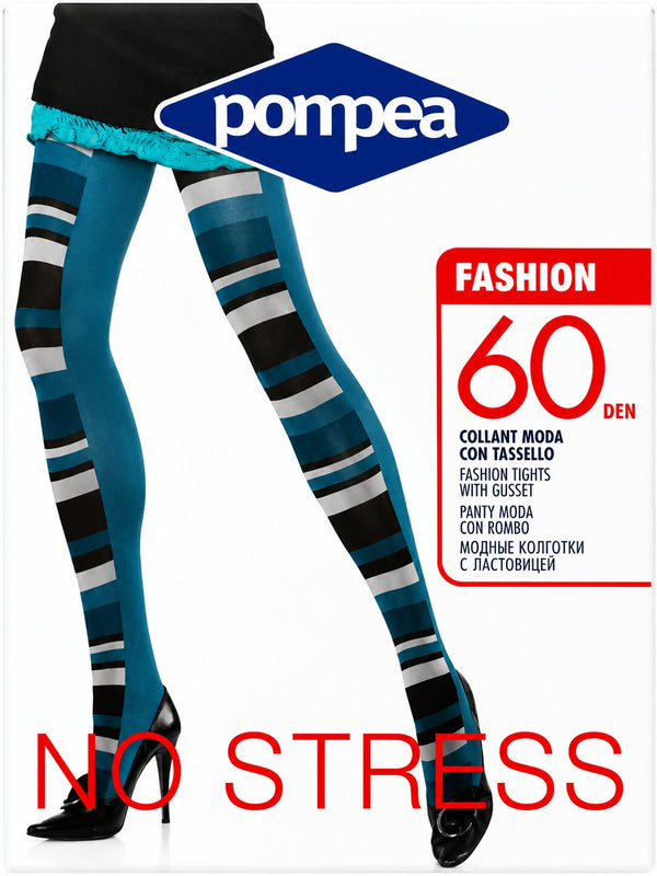 Collant Donna Fashion Fantasia Pompea in Microfibra 60 Den con Righe