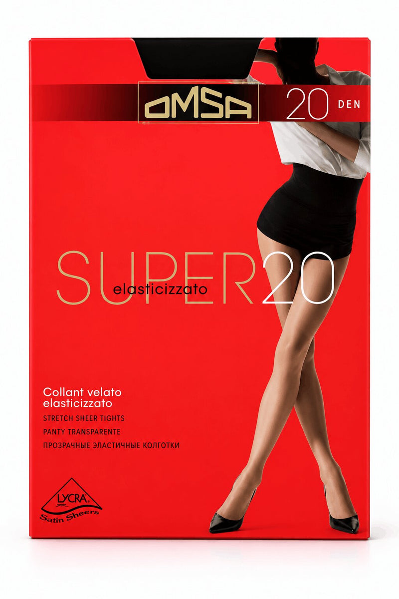 Collant Donna Omsa Super 20 Velato Elasticizzato 20 Den Grigio