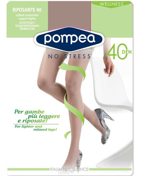 Collant Donna Pompea Riposante 40 Den Opaco con Corpino Contenitivo