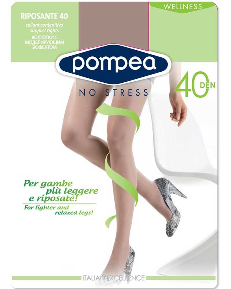 Collant Donna Pompea Riposante 40 Den Opaco con Corpino Contenitivo