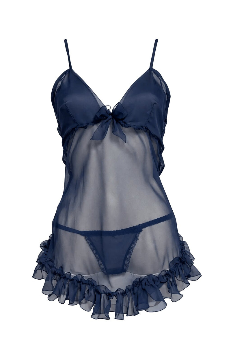 Completo Donna sexy tulle babydoll Foemina Eda Outlet