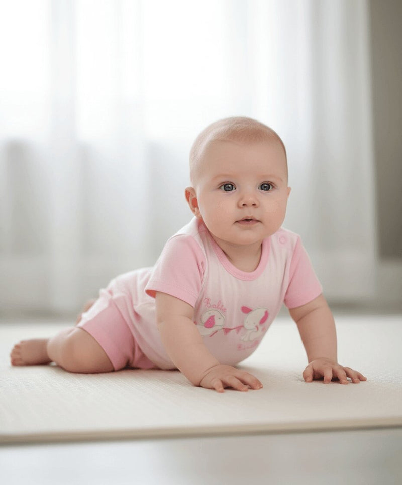 Completo Estivo Neonata Ellepi 100% Cotone con Ricamo