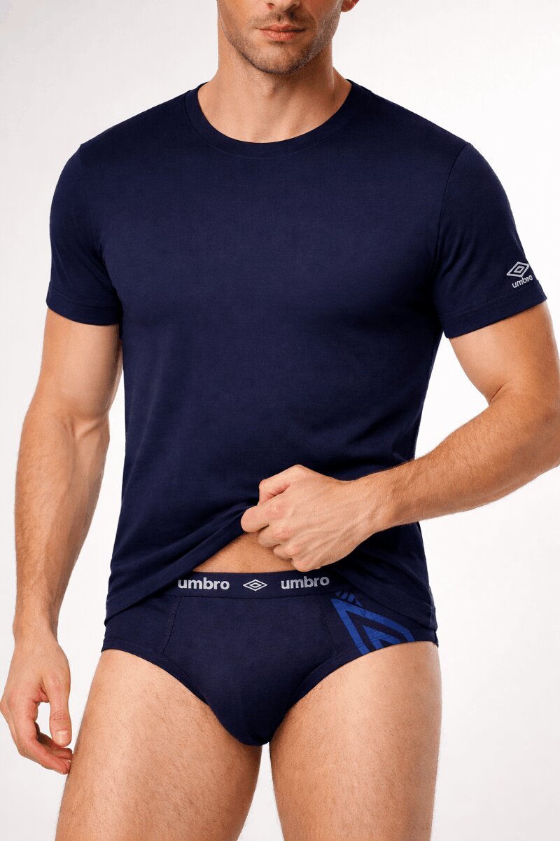 Completo Intimo Uomo Umbro 5168 maglia girocollo e slip in cotone elasticizzato