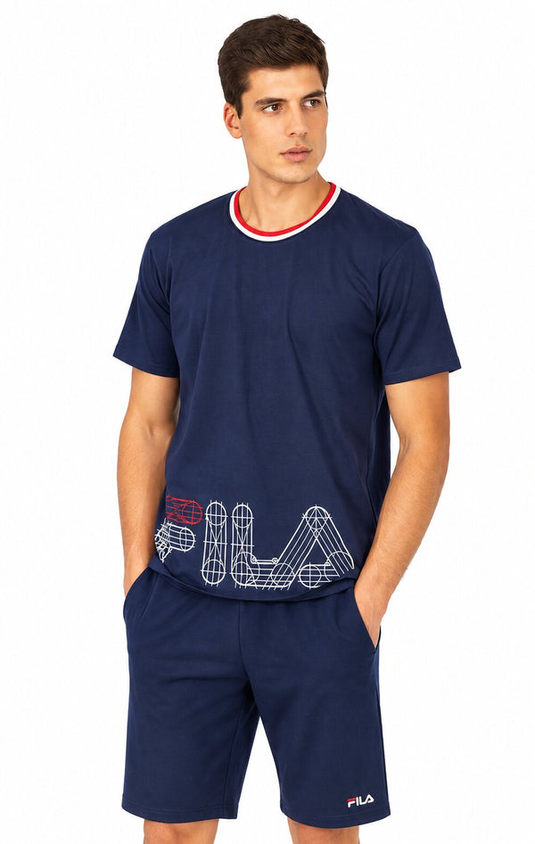 Completo Uomo Corto Fila 1100 con Maglia Girocollo e Pantalone in Cotone