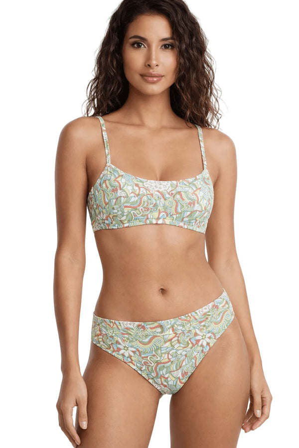 Costume Bikini Brassiere con Slip Fantasia Verde Acqua Sielei PI63