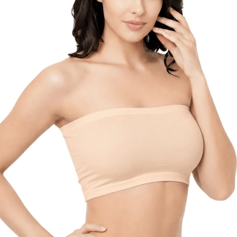 Fascia Donna nudo in Microfibra Seamless con Coppe Estraibili