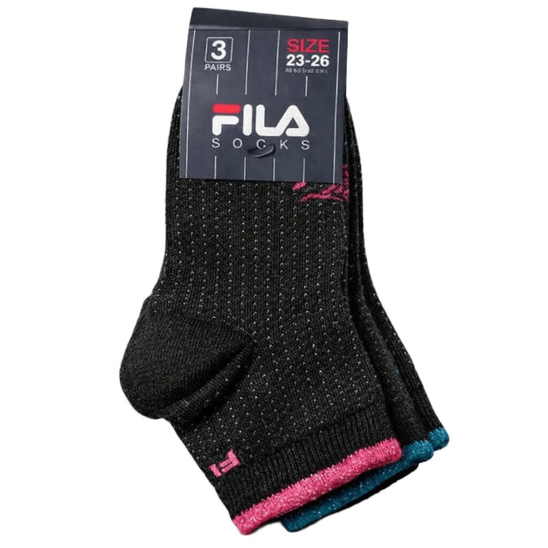 Fila Calzini Bambina 1223 in Corto Cotone Nero