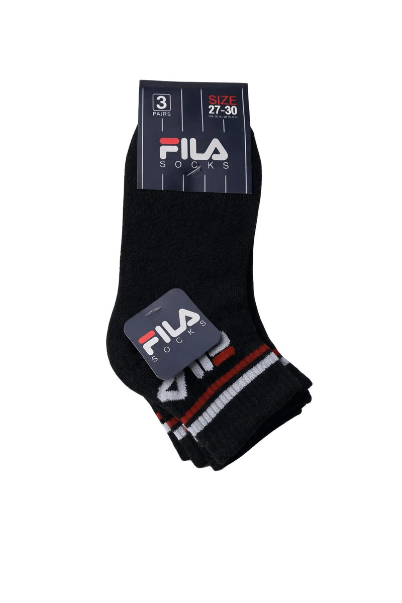 Fila Calzini Bambino Neri Art. 8338 Corto Cotone