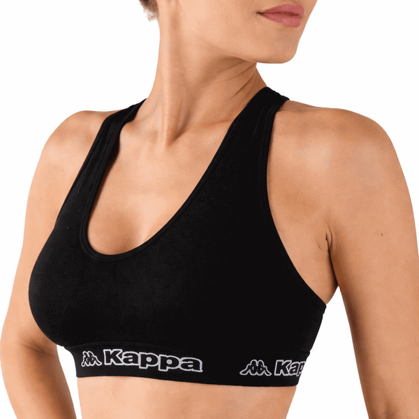 Reggiseno Donna Nero Brassiere Sportivo Elasticizzato 2150 by Kappa