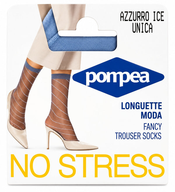 Gambaletto Donna Pompea City Velato con Righe Orizzontali Azzurro