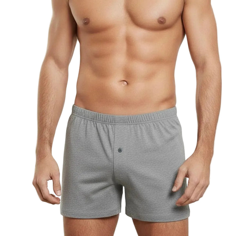 Boxer Uomo Nottingham Grigio in Filo di Scozia con Apertura a Bottone 326